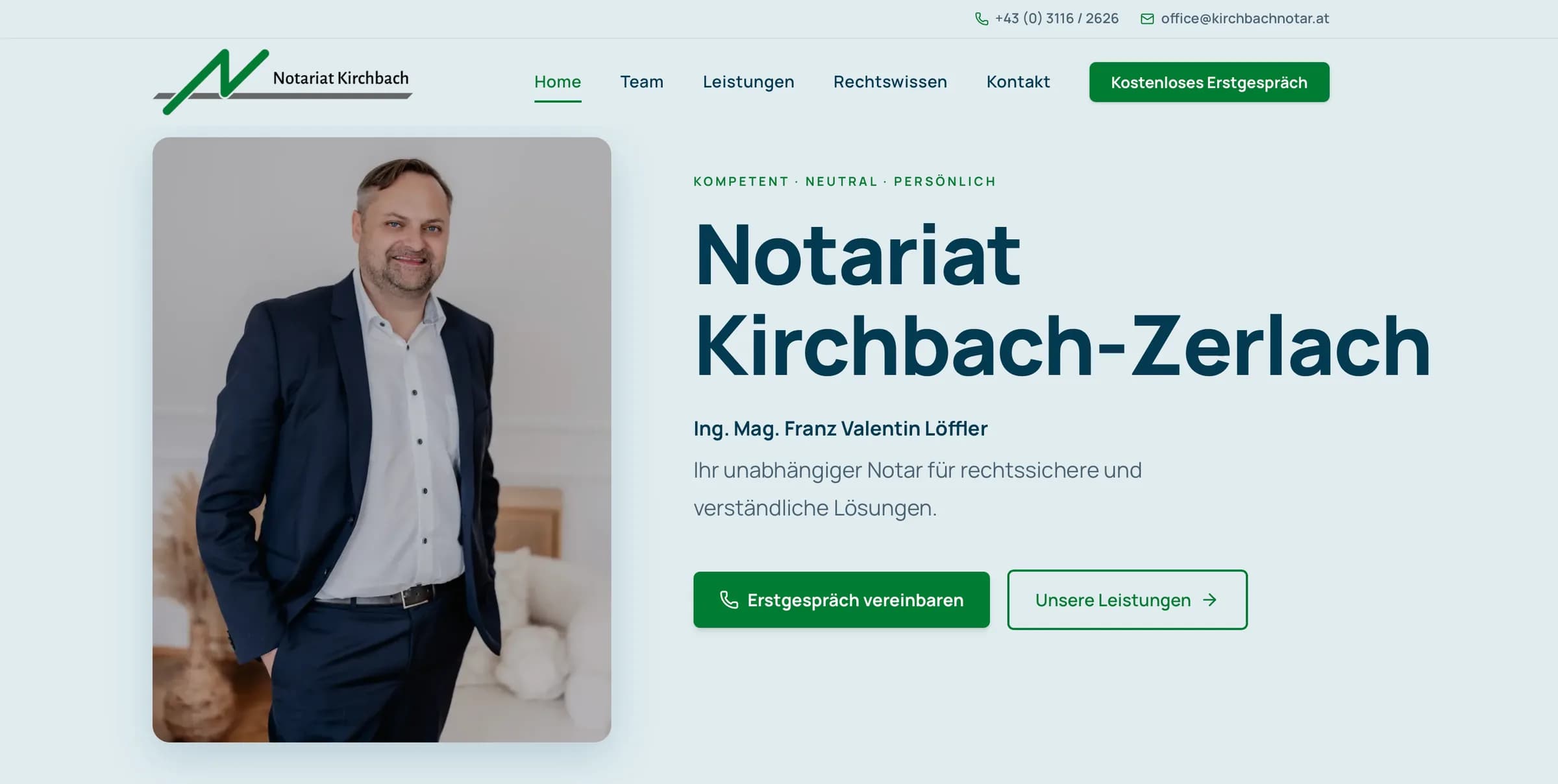 Neutralität sichtbar machen — der Website-Relaunch für das Notariat Kirchbach-Zerlach